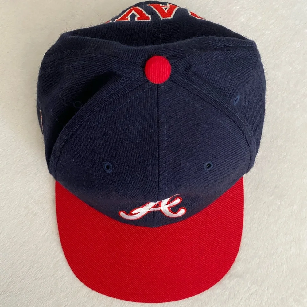 {VTG} Genuine Merchandise American Needle | Atlanta Braves Spellout Snapback Hat - Picture 12 of 15